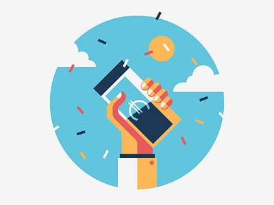 Fight against Hunger #1 charity cloud euro fight flat give hand illustration money sun ticket vector