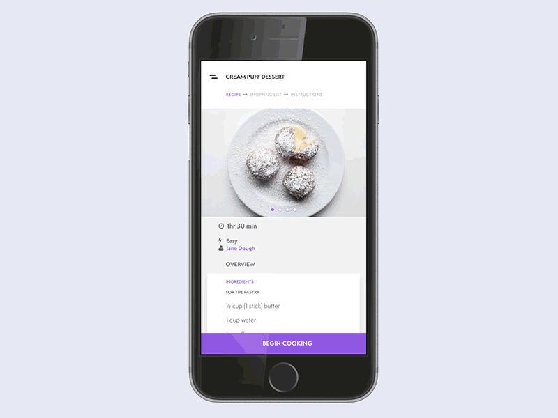 Checklist Functionality card checklist food recipe select all simple ui user experience user interface ux