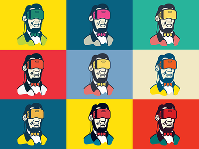 Lincoln VR abe abraham colors illustration lincoln vector virtual reality vr