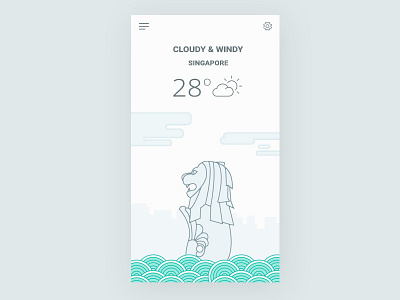 Singapore Weather app bridge buiding card challenge daily dailyui newyork weather