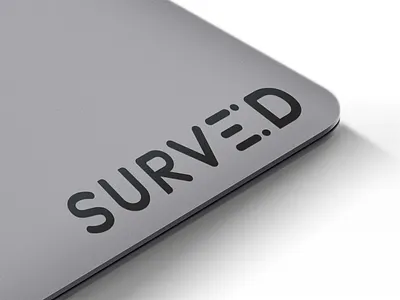 Surved Transfer Sticker app glass grey laptop mac macbook mockup mule sticker survey transfer vinyl