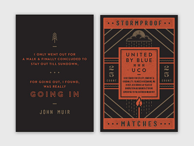 Matchbook Cover Concept II illustration line art matchbox outdoors packaging quote