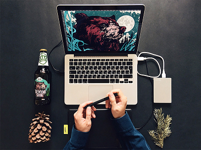 Siberian Crown / Brown Taiga Bear bear beer desk essentials further up illustration ivan belikov siberian crown workplace