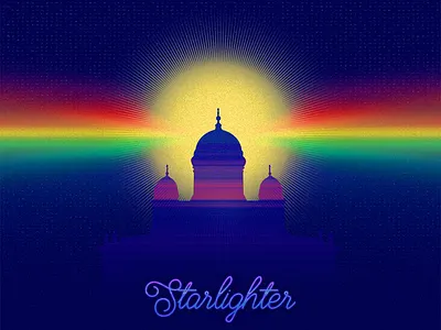 Starlighter 80s gradient rainbow starlighter sun