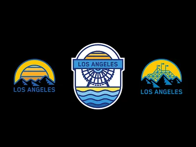 LA comps badge ferris wheel rising sun roller coaster
