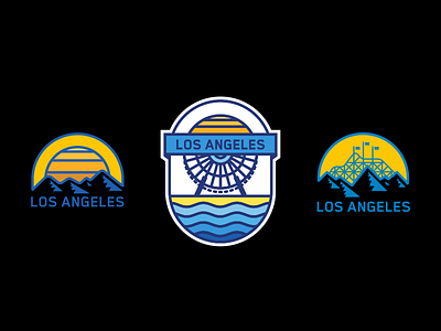 LA comps badge ferris wheel rising sun roller coaster