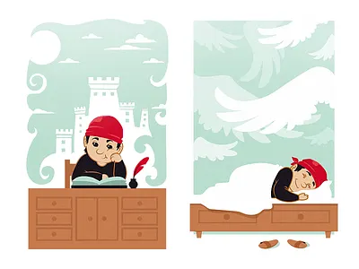 To be an Artist art book castle creativity dream fairytale feather imagination read sleep wings write