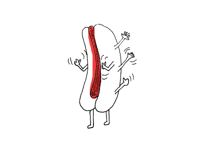 Hello Hotdog! hotdog illustration pen