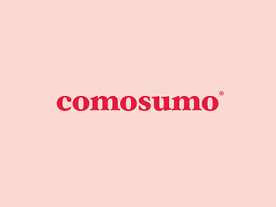 Comosumo badge brand icon identity illustration logo minimal pink red simple type typography