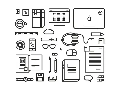 Home Office design elements home icons love lovework office space welcome