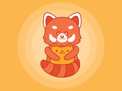 Orange Panda Cat cat cute illustration orange red panda vector