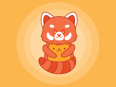 Orange Panda Cat cat cute illustration orange red panda vector