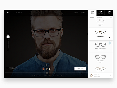 Virtual Glass Try Concept UI WIP concept glasses sunglasses ui user interface virtual