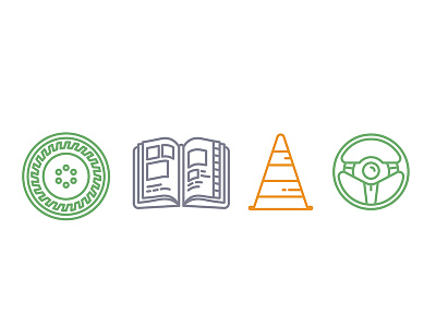 Driving drive icon license school vector