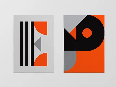 3P Poster Series - Letters E & P geometric letter poster shape type typography