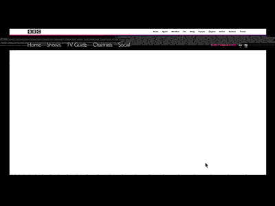 BBC Homepage animation bbc series tv website