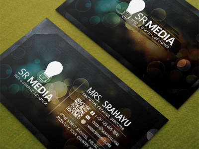 Blur Bokeh Business Card art blur bokeh bubbles business card creative design music personal rainbow srahayu