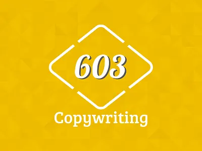 603 Copywriting Logo 603 color colour copywriting creative digital gold logo manchester numbers pattern