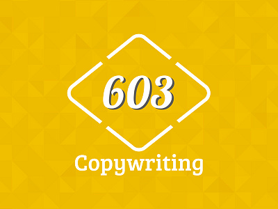 603 Copywriting Logo 603 color colour copywriting creative digital gold logo manchester numbers pattern