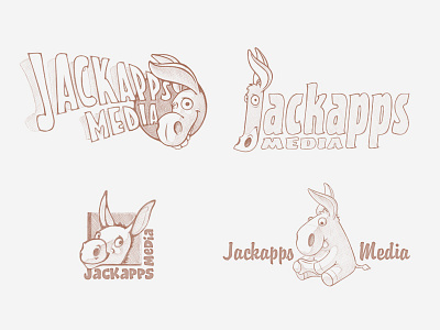 Jackapps Logo Concepts character concept donkey font identity jack logo mascot