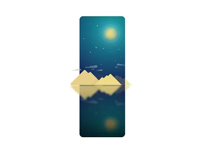 Night ai blue cloud illustration lake moon mountain night peace star