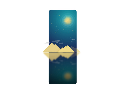 Night ai blue cloud illustration lake moon mountain night peace star