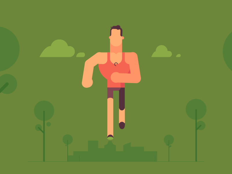 Run, Forrest, Run! 2d animation animated gif character crossfit fitness kuvaldin motion authors motion graphics running valentin kirilov