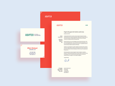 Dribbble Adapter Stationary branding business card letterhead logo paper stationary