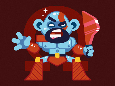 God of War fanart flat god of war illustration kratos