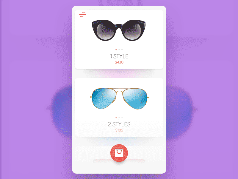 Sunglasses iOS app animation cart gif glasses ios store sunglasses ui ux