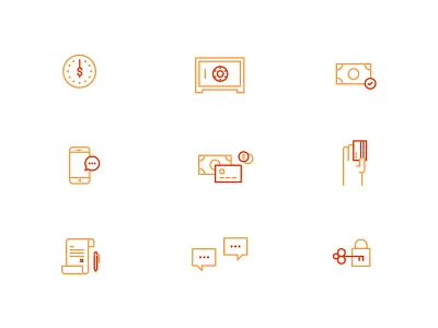 Finance Icon Set credit card icon icon set illustration line money vector