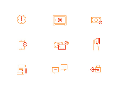 Finance Icon Set credit card icon icon set illustration line money vector