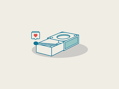 Matchbox Love badge box flame heart icon illustration love match single vector