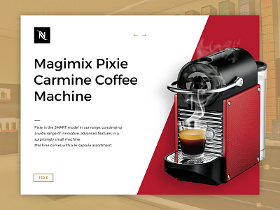 Nespresso Coffee Machine UI info dashboard design interface nespresso product ui uidesign user visual webdesign