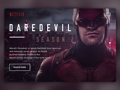 Landing Page - Daily UI #003 003 daily ui daily ui 003 dailyui daredevil landing page netflix ui ui design ui ux ux ux design