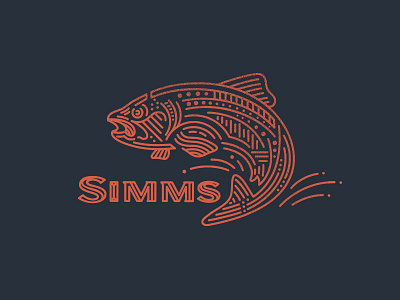 Simms Fishing Products adventure apparel custom apparel fish fishing fly fishing illustration lines outdoors river simms t shirt