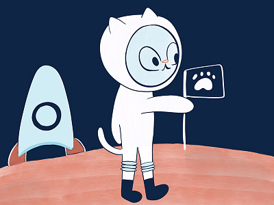 Hanging out on Mars 100catsdoingthings cat cat drawing cat illustration kitty kitty illustration