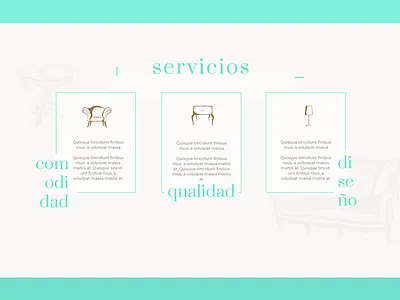 Furniture Webpage colored furniture minimal simple spanish web webdesign