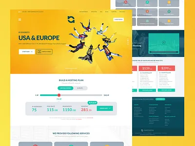 Seo Hosting Homepage flat main page hosting seo homepage seo hosting seo hosting website yellow homepage