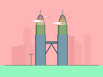 Petronas Twin Towers building color drawing house illustration petronas twin towers trade world