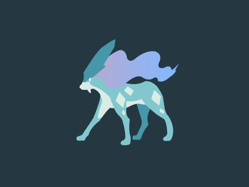 Pokemon - Suicune blue dog flow gif legendary pokemon purple suicune