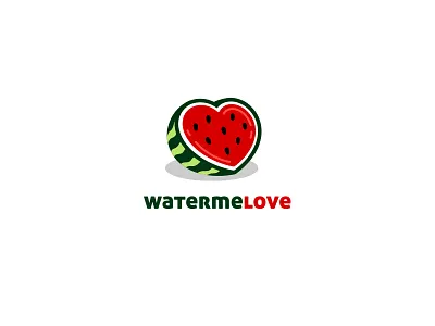 Watermelove creative fruit illustration kreatank logo love watermelon