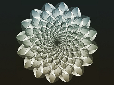 Silver Bloom 3d adobe art circular flower geometry illustration illustrator metallic silver vector