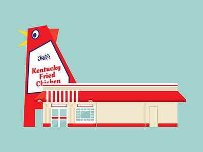 The Big Chicken architecture building chicken fried chicken georgia historic illustration kfc marietta vector