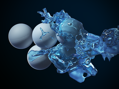 Wet Balls cinema 4d houdini octane render