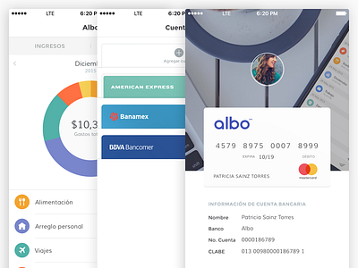 Albo iOS app bank finance ios mobile ui ux