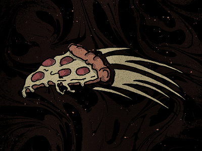 Intergalactic Pizza cheese illustration intergalactic pepperoni pizza shooting star space texture