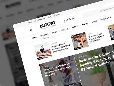 Blogyo blog magazine news newspaper premium psd