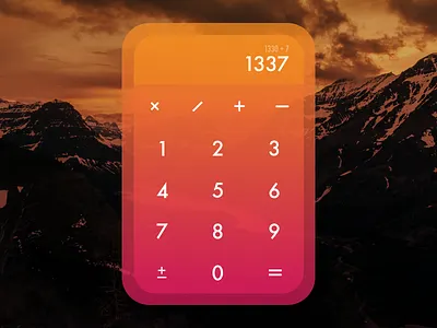 Calculator 004 app calculator concept dailyui design gradient number simple vector