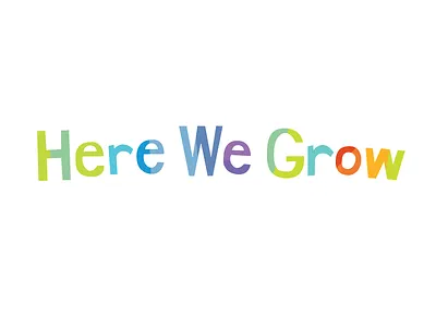 Here We Grow children kid logo logotype